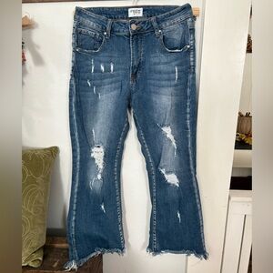 Insane Gene mid rise crop flare jeans